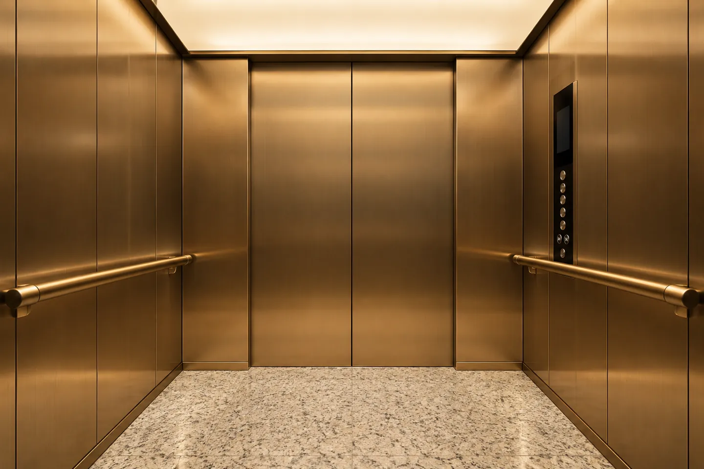 Bronze elevator cabin