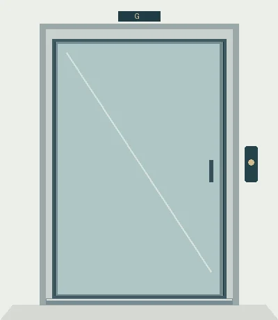 Swing Door opening and closing illustration